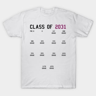 Class of 2031 Grow With Me T-Shirt